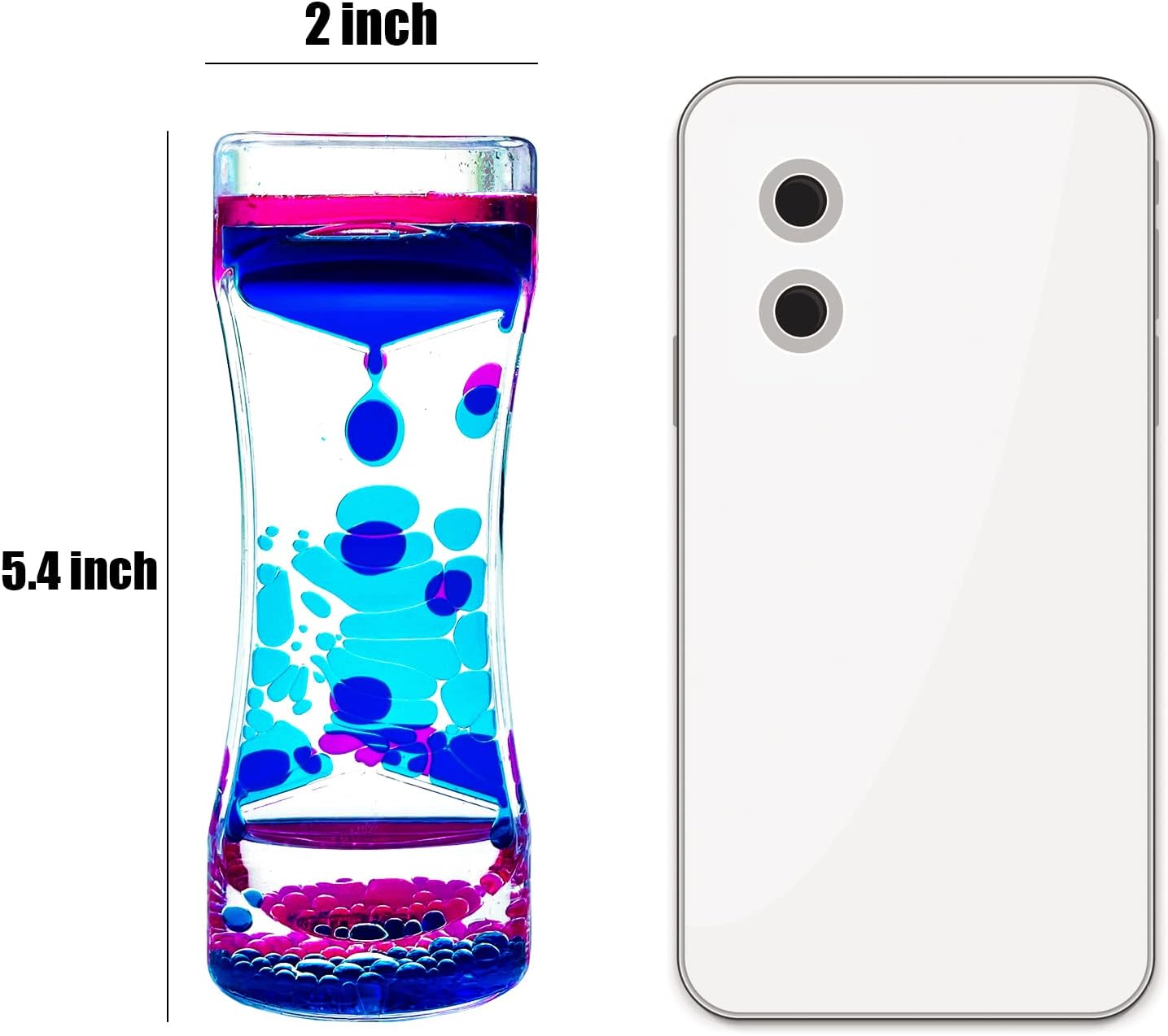 Liquid Motion Bubbler Waisted Model and Diamond Model Pack of 2 Great Rainbow Series Liquid Bubbler Timer Sensory Fidget Relaxation Stress Relief and Anxiety Relief Relaxing Autism