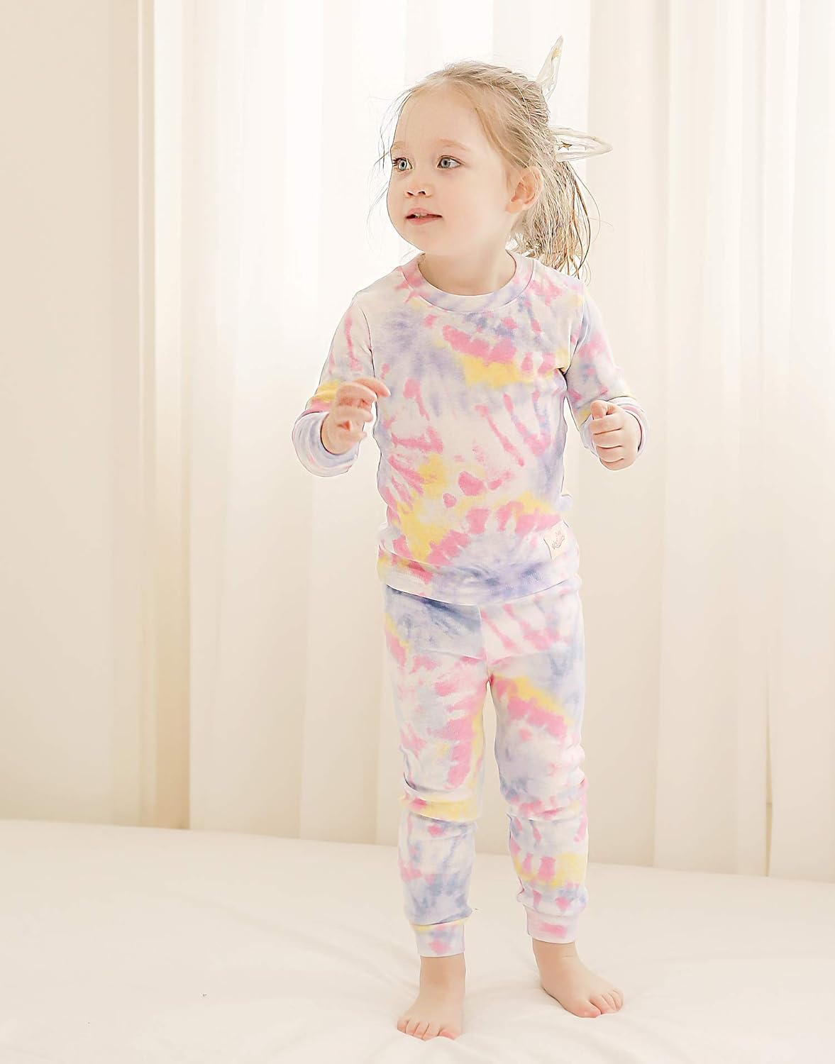 VAENAIT BABY 12M-12Y Toddler Kids Boys Girls 100% Cotton Marbling Tiedye Sung Fit Sleepwear Pajamas 2pcs Pjs Set