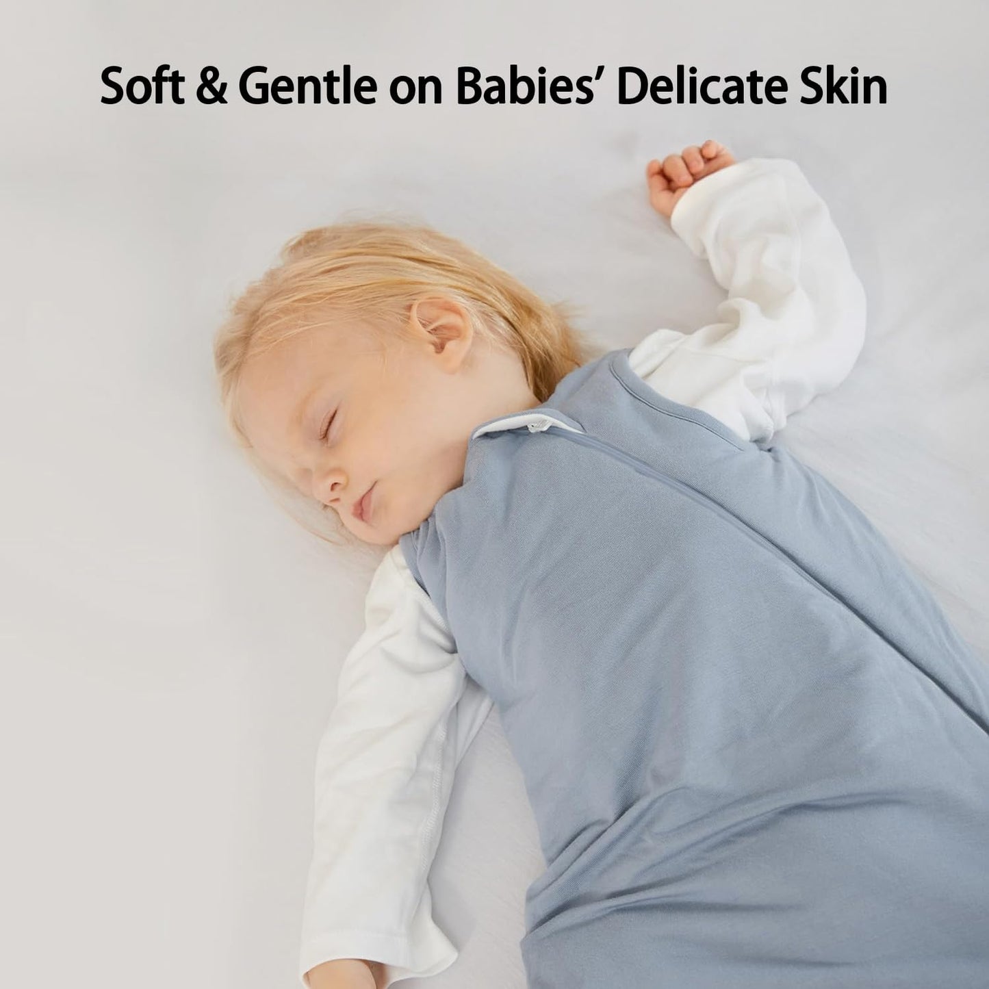 BubblePanda Rayon Made from Bamboo Sleep Sack 12-18 Months 0.5 Tog Soft Lightweight Toddler Sleep Sack 1t for Babies 2-Way Zipper Wearable Blanket Baby 12 Months