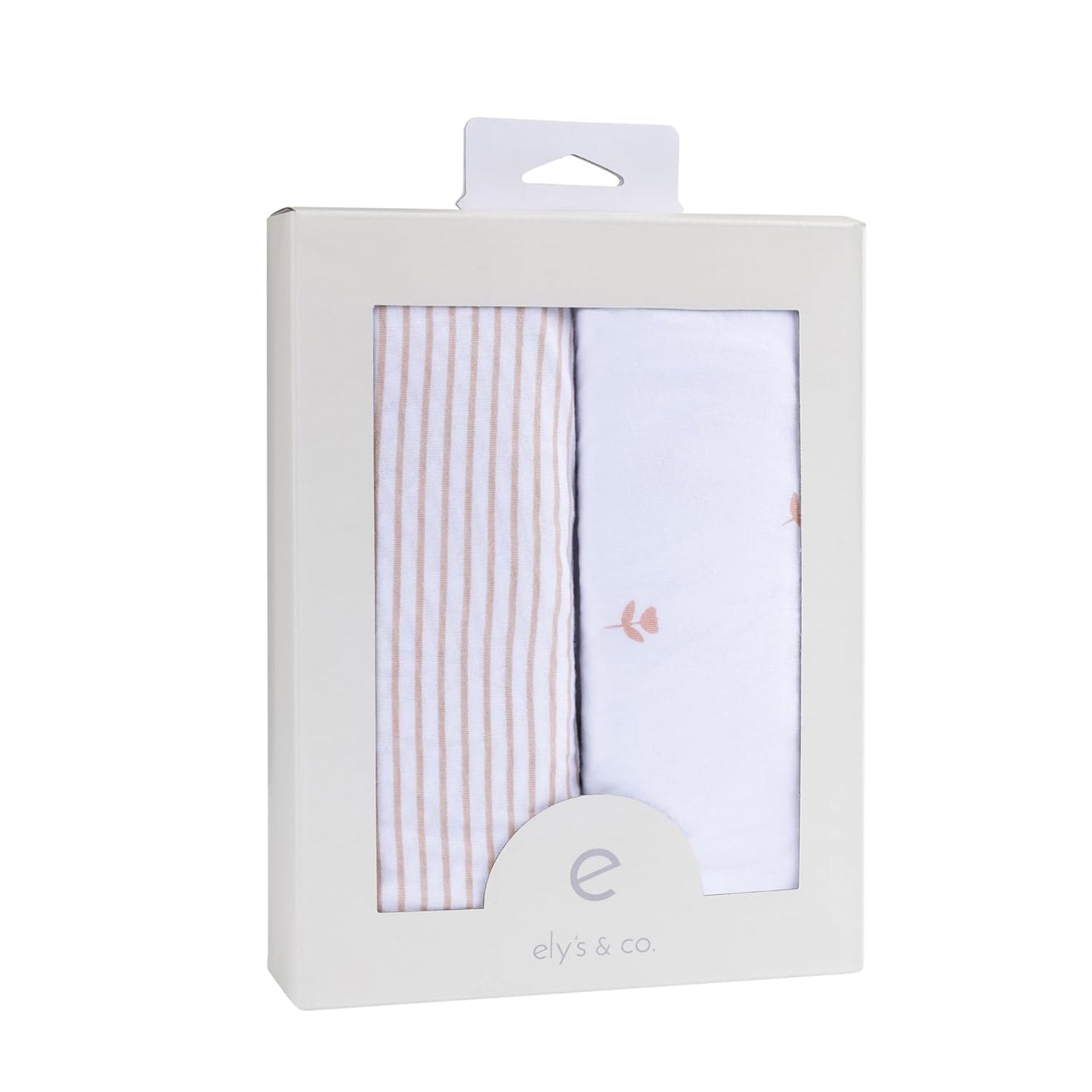 Ely’s & Co. Changing Pad Cover, Diaper Changing Table Sheets, 2 Pack, Cradle Sheet Set for Baby Girls, 100% Jersey Knit Cotton, Pink Tulip Collection, 32”x16”x5”