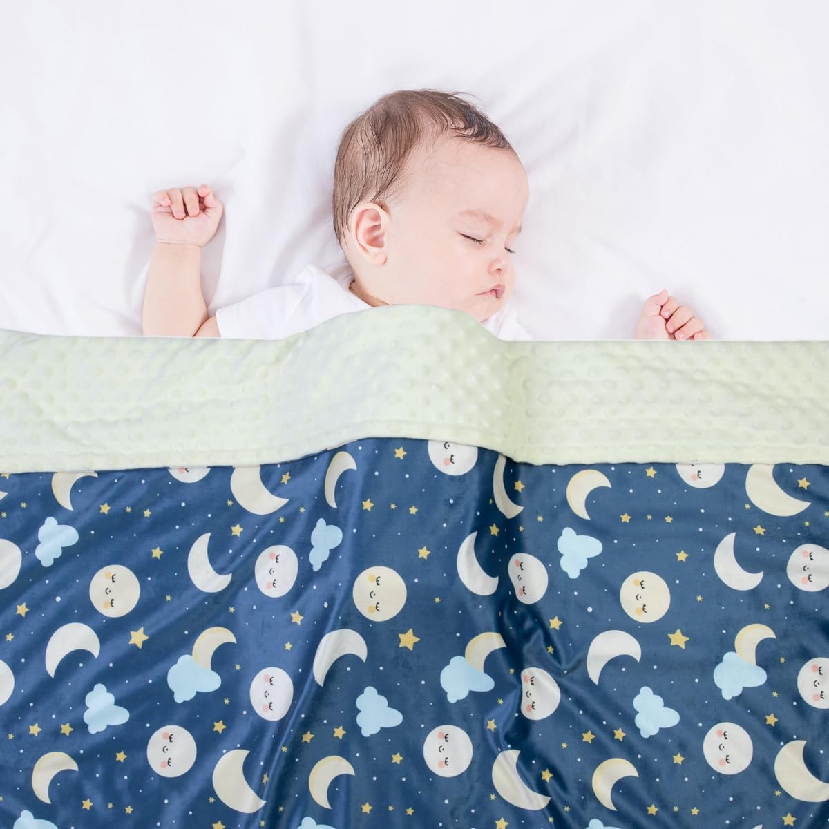 Baby Blankets for Unisex Boys Girls, Super Soft Nursery Minky Blankets, 30 x 40 inch Outer Space Printed Bed Throws Newborn (Night Sky)