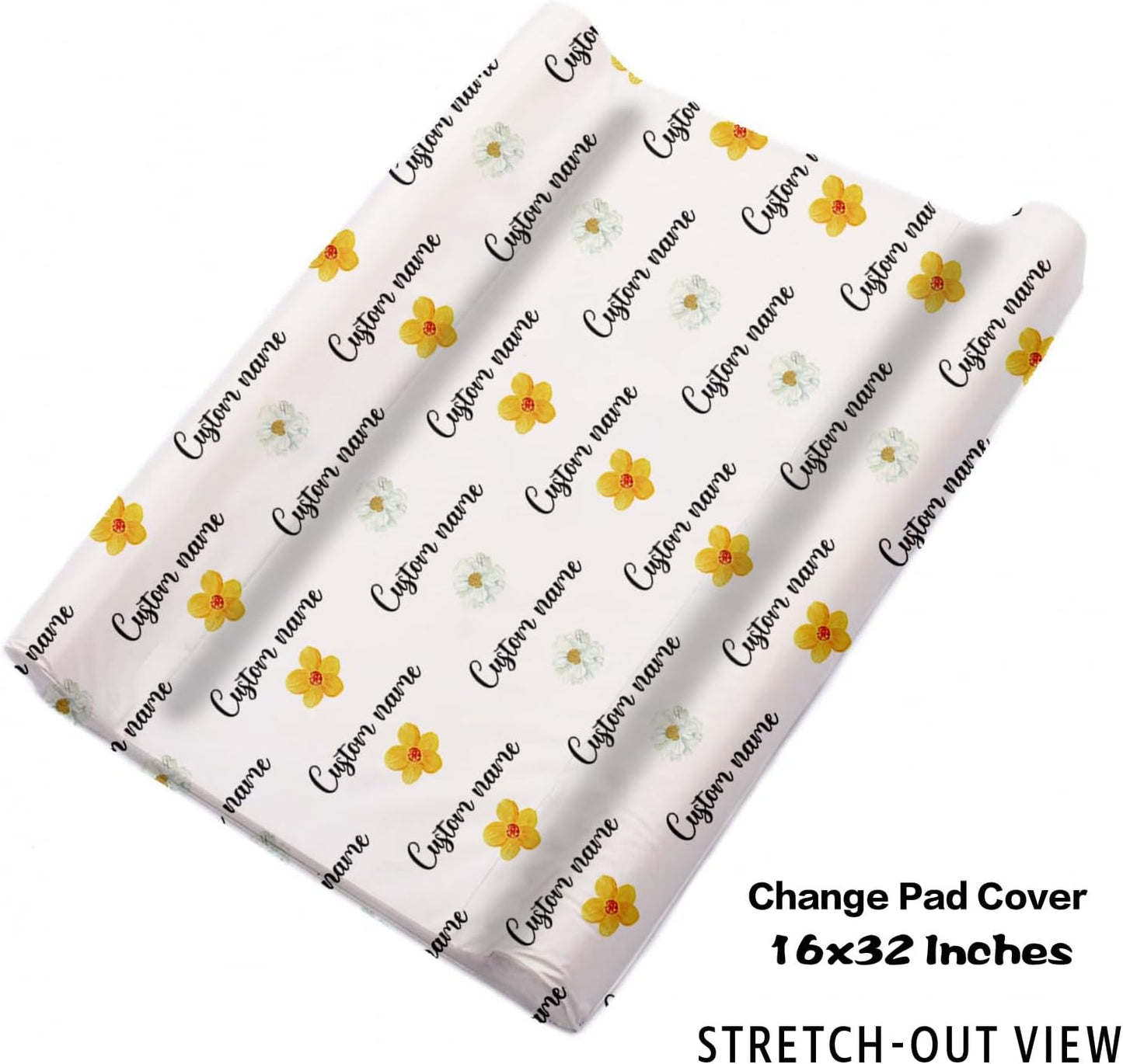 Custom Nursery Crib Bedding Set: 4 Piece Yellow Floral Elephant Design Baby Crib Sets for Girls with Personalized Name - Toddler Double Layer Blanket Set, Comfortable Crib Bed Sheets for Baby Toddlers