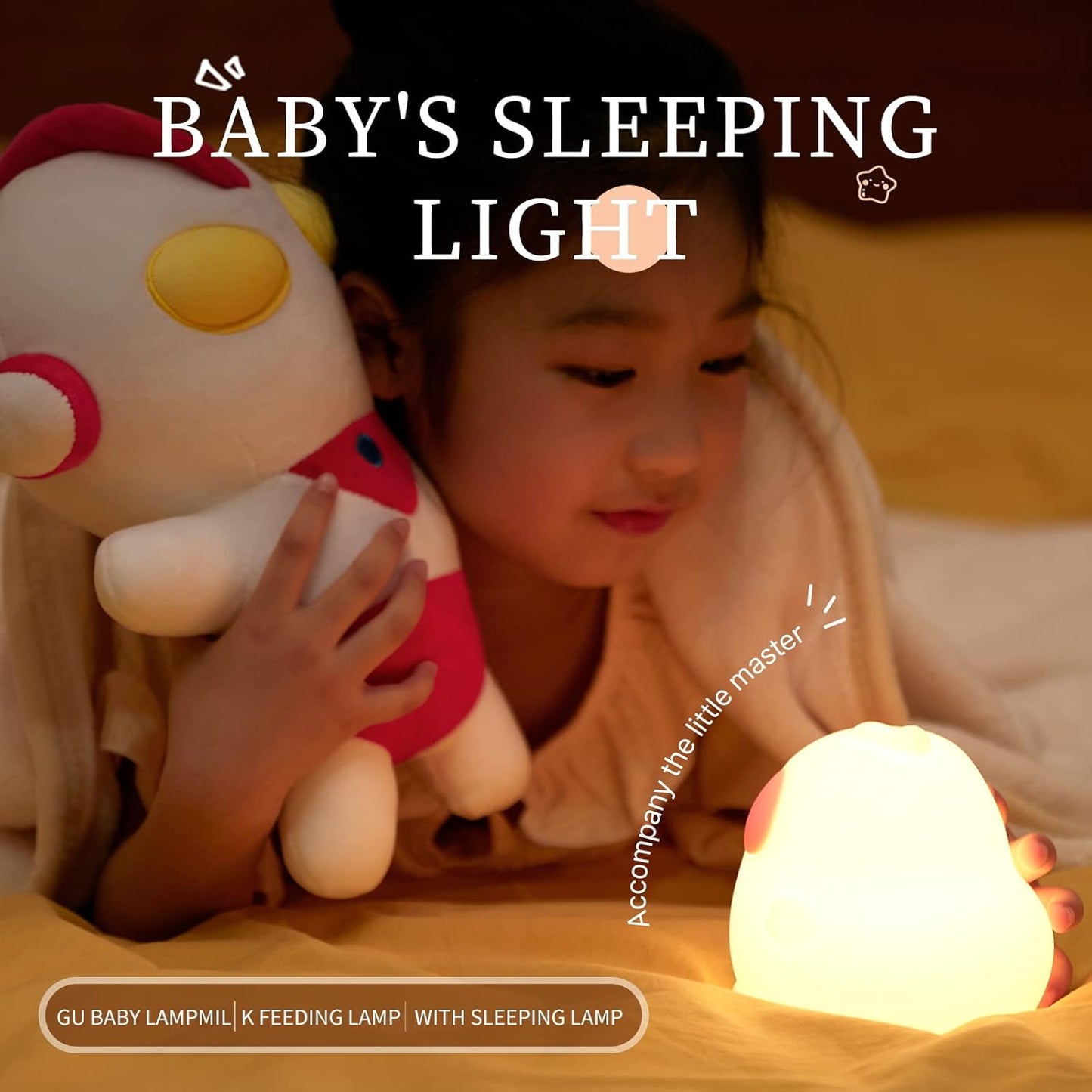 Cute Duck Lamp, LED Squishy Animal Novelty Night Light, Rechargeable Touch Kawaii Lamp for Kids, Nursery Room Decor