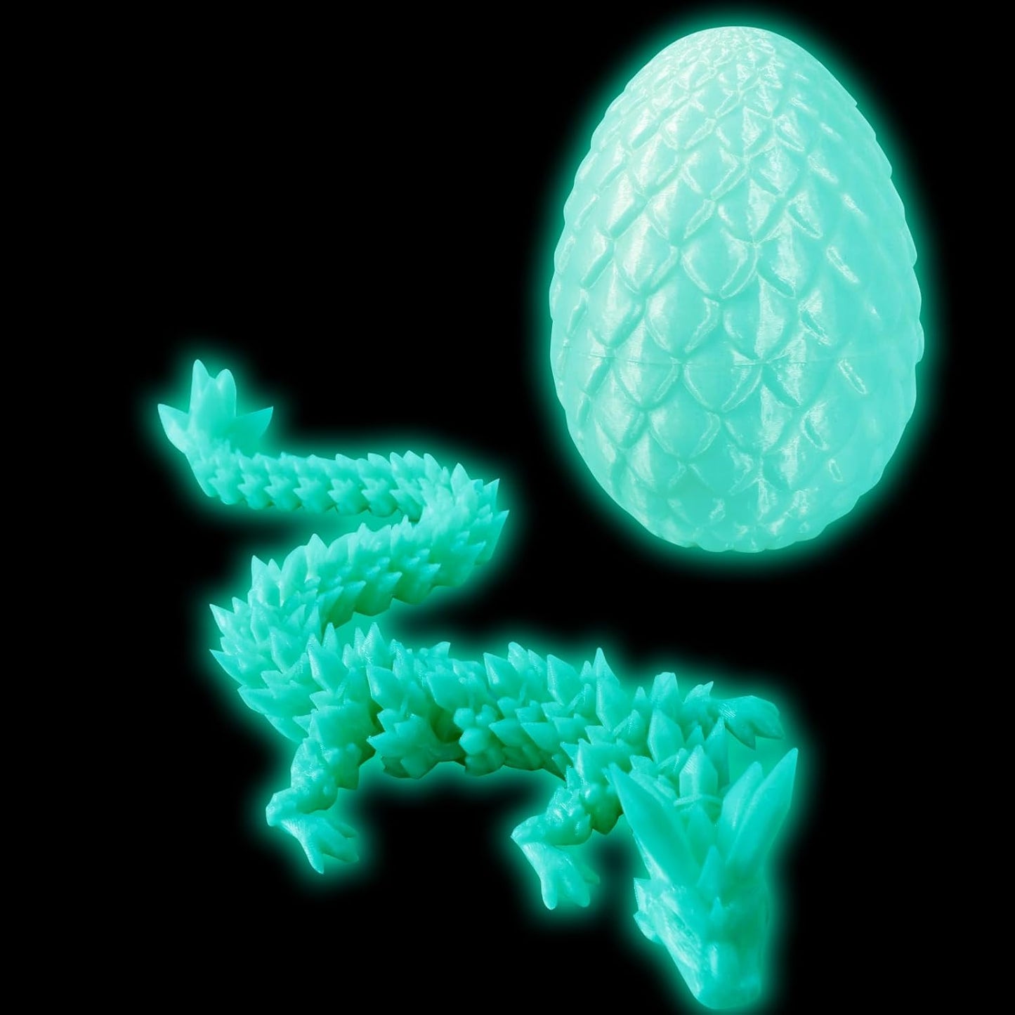 Easter Dragons 3D Printed Dragon Egg with Dragon Inside Crystal Dragon Fidget Toy for Adult Full Articulated Dragon for Home Office Decor
