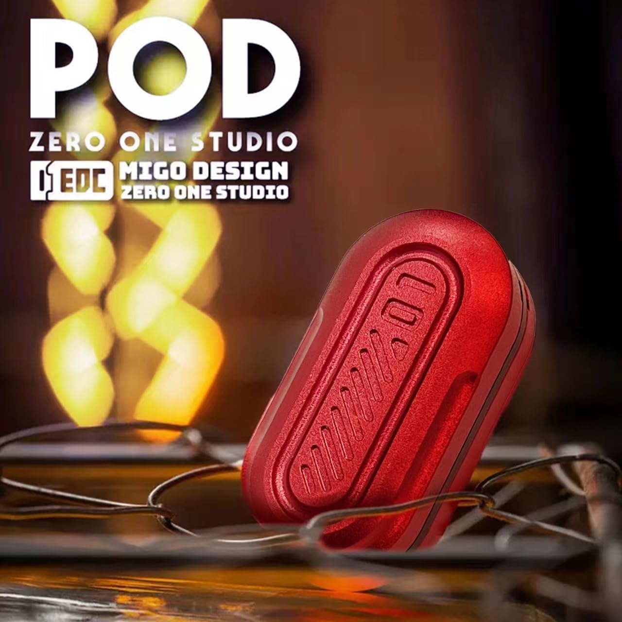 Fidget Slider EDC Adult Metal Fidget Toys ADHD Tool Anxiety Stress Relief Toys Fun Office Desk Toys Gifts for Boyfriend and Father (Red)