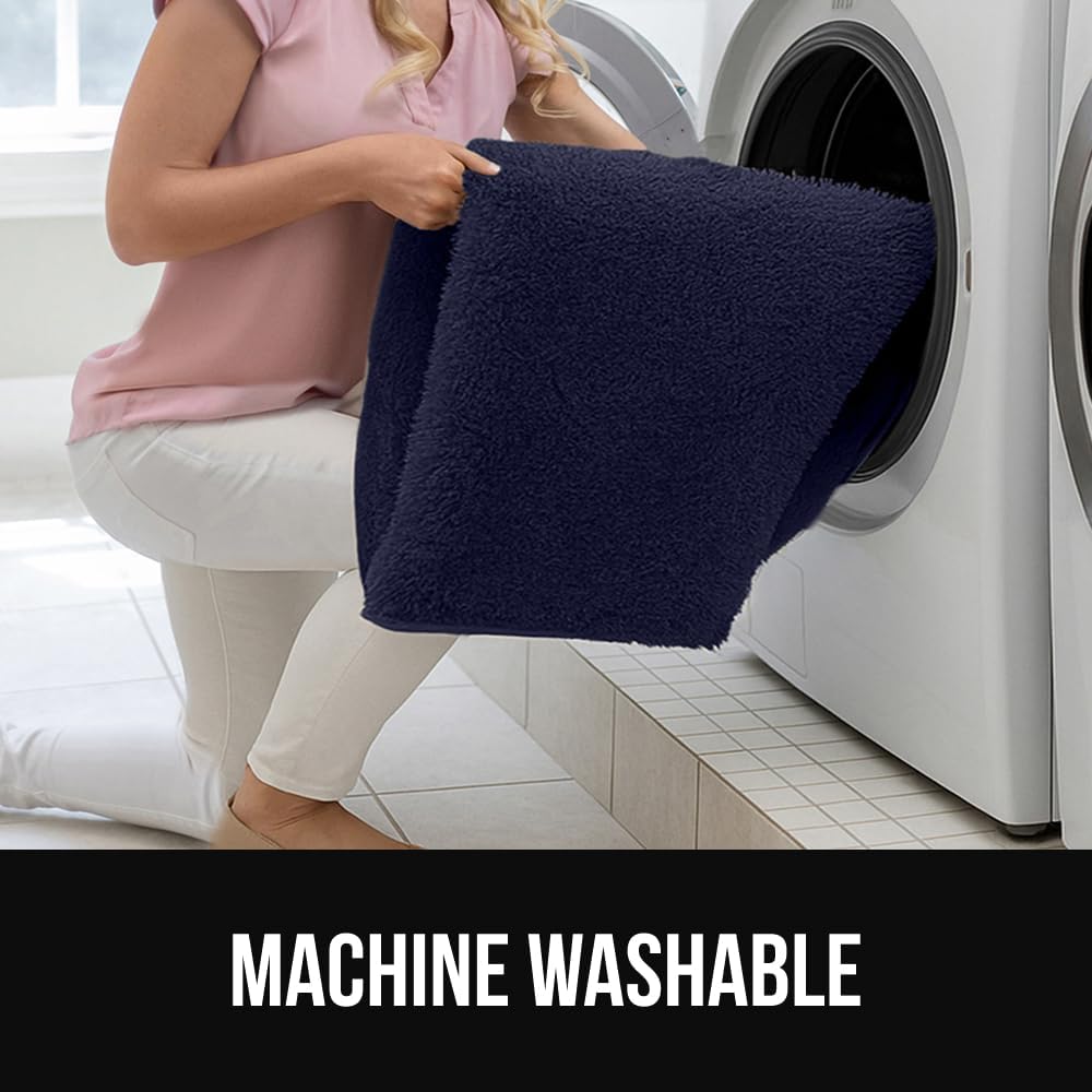 GORILLA GRIP Ultra Soft Washable Area Rug, 5x7, Stain and Slip Resistant Plush Thick Carpet for Bedroom Living Room, No Shed Floor Rugs, Pet Friendly, Dorm Essentials, Nursery Home Decor, Navy Blue