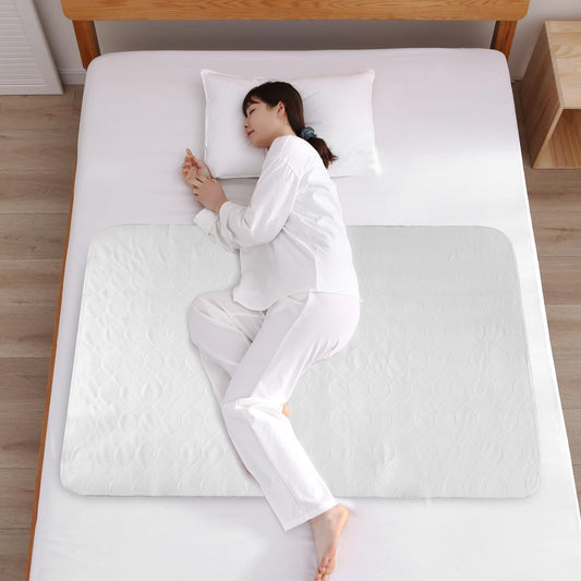 Bamuho Bed Pads for Incontinence Washable with 4 Layers of Protection, Waterproof Bed Pads Large 2 Pack 34" x 52" Great for Adult, Children and Pets