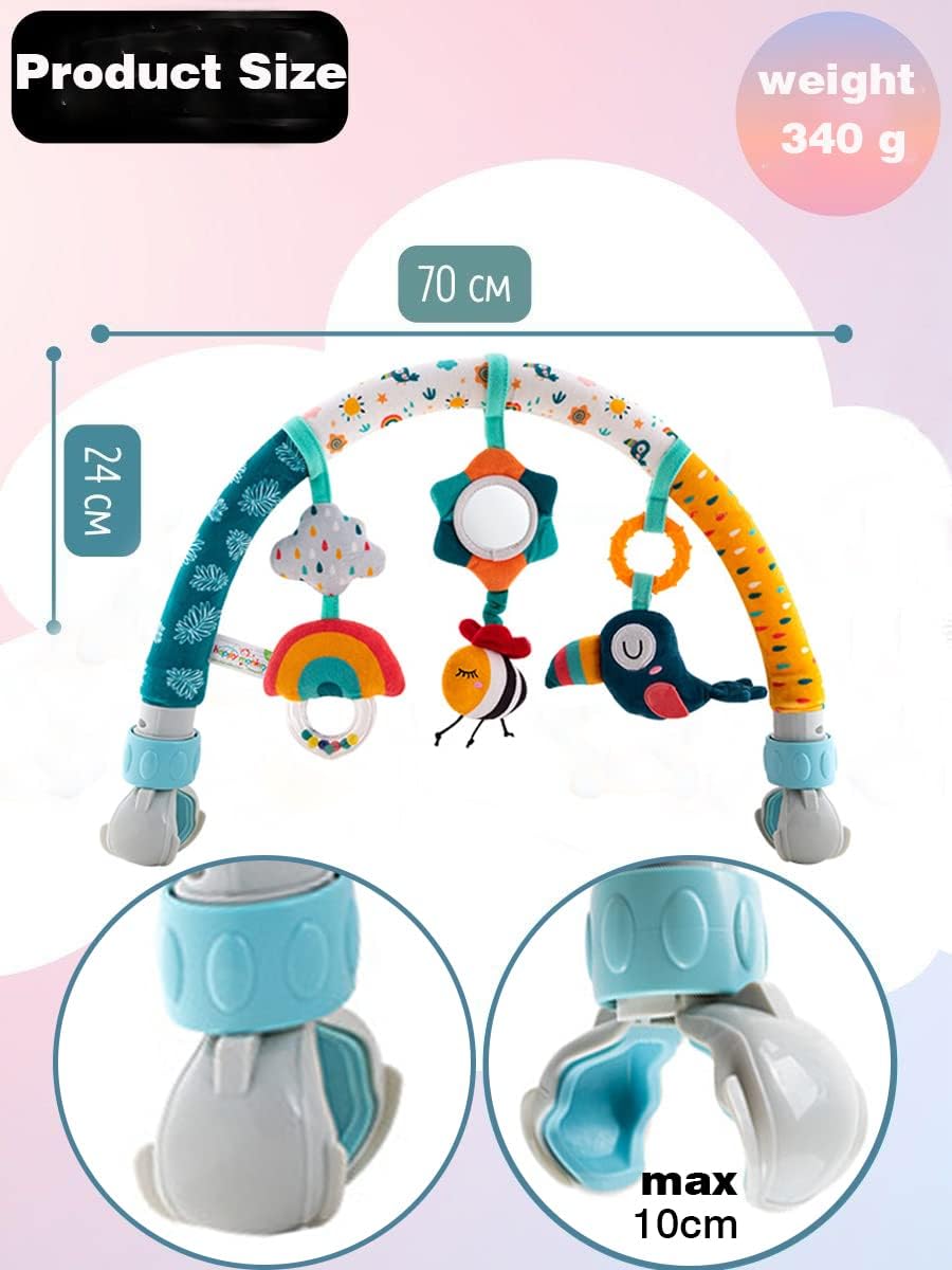 Pau1Hami1ton Baby Stroller Arch Toys, Car Seat Toys,Bouncer Toy Bar/Mobile for Bassinet,Adjustable Baby Hanging Toys Fit for Crib Bed,Stroller,Car Seat.S-19(Bee)
