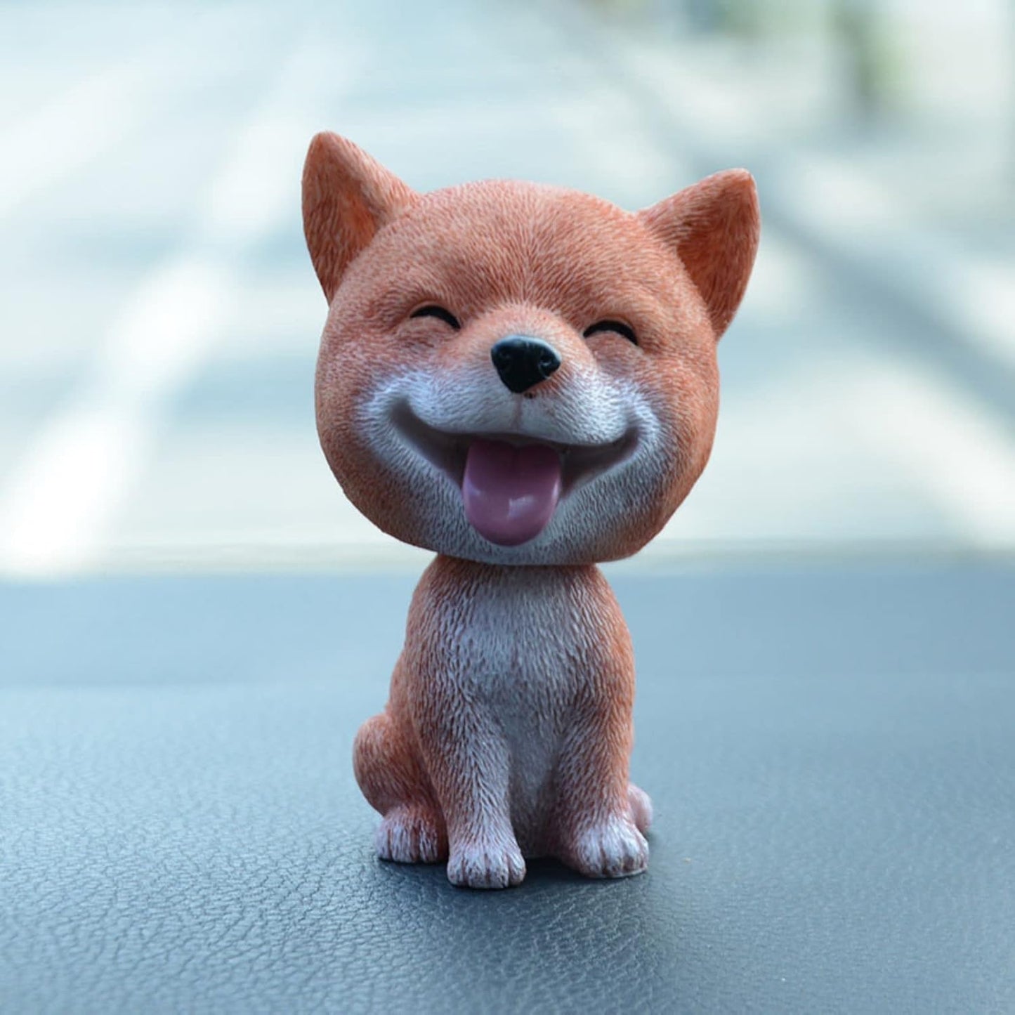 Resin Bobbing Head Dog Figurines Mini Bobblehead Puppy for Home Office Desk Car Dashboards Decor Ornaments (Shibainu)