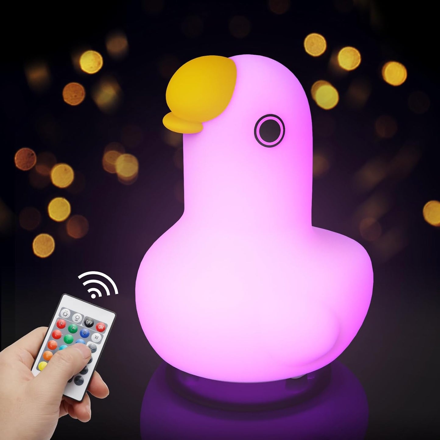 Cute Night Light for Kids Silicone Animal Goose Night Lamp Touch Sensor Rechargeable Nursery Night Lights for Baby Room Decor Gifts for Boys and Girls