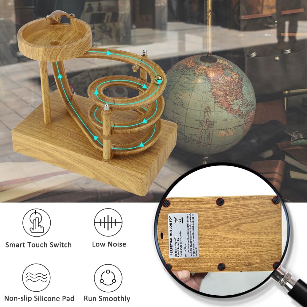Kinetic Art Perpetual Motion Machine, Physical Balance Kinetic Energy Model, Newtons Science Physics Gadgets, Non-Stop Rolling Ball Toys, Balance Stress Relief Creative Gifts for Friends and Family