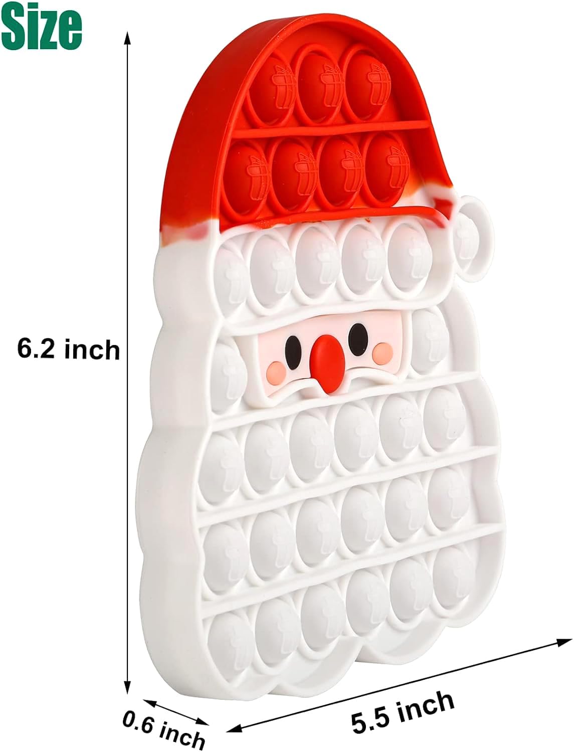 Christmas Silicone Pops Bubble Sensory Fidget Toy Red White Santa Claus Game Cup Mat