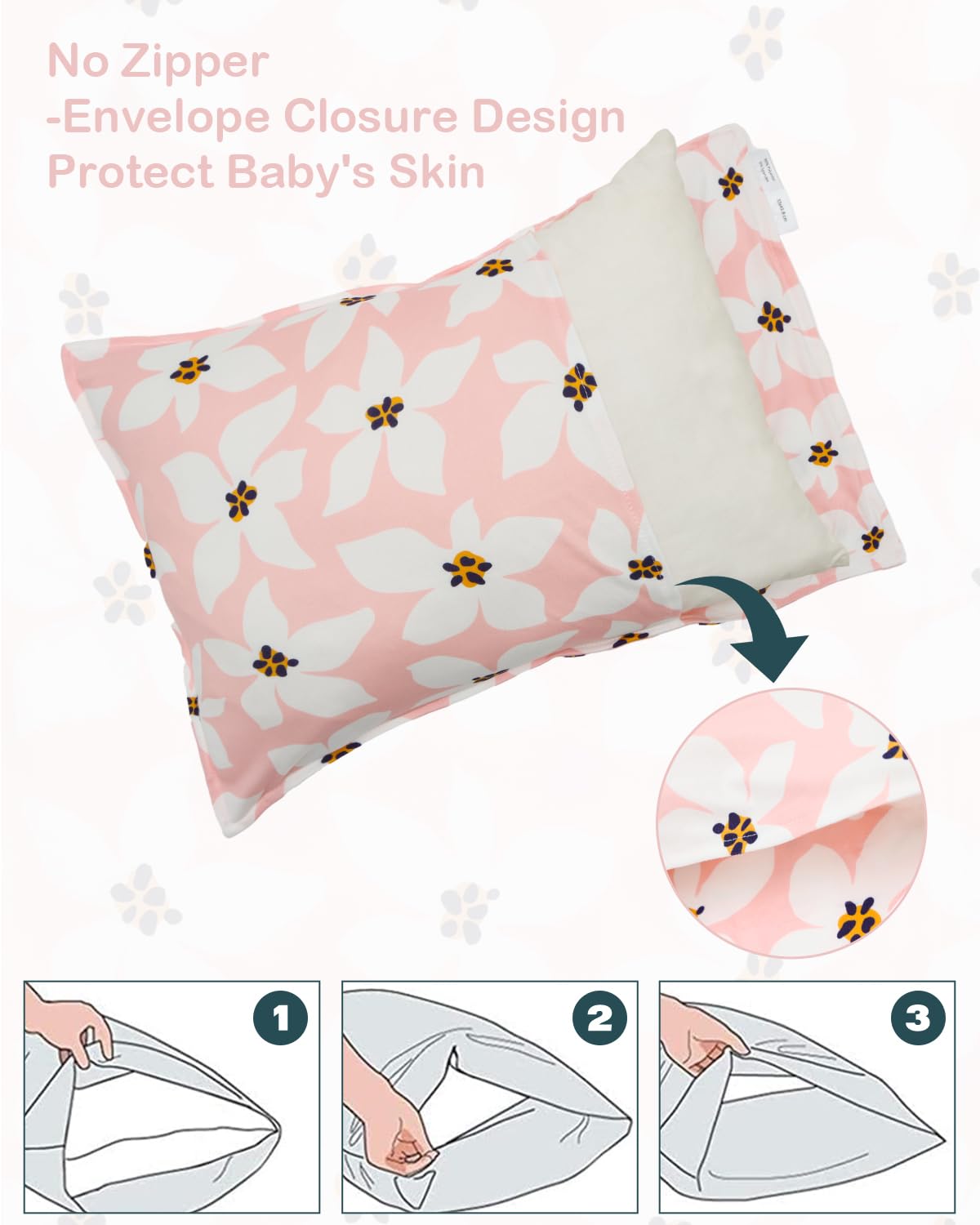 ALVABABY Toddler Pillowcases Stretchy Soft Kids Pillow Cover 2 Pack Fit 13"x 18" or 12"x16" Envelope for Girl Boy Sleepy Travel 2TPE27A