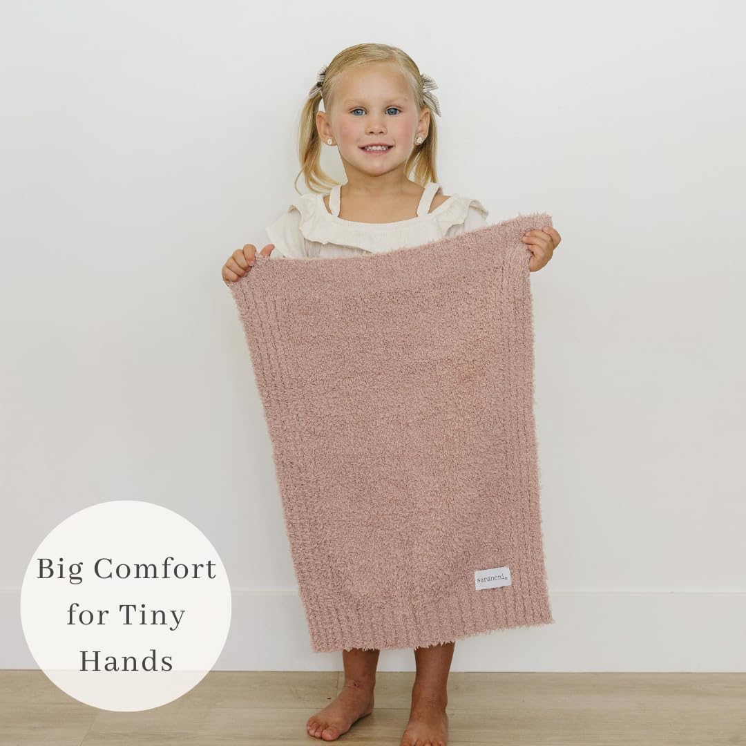 SARANONI Bamboni Luxury Baby Blanket, Breathable & Soft Plush Blanket for Infant Boys & Girls (Pink, Mini 15” x 20”)