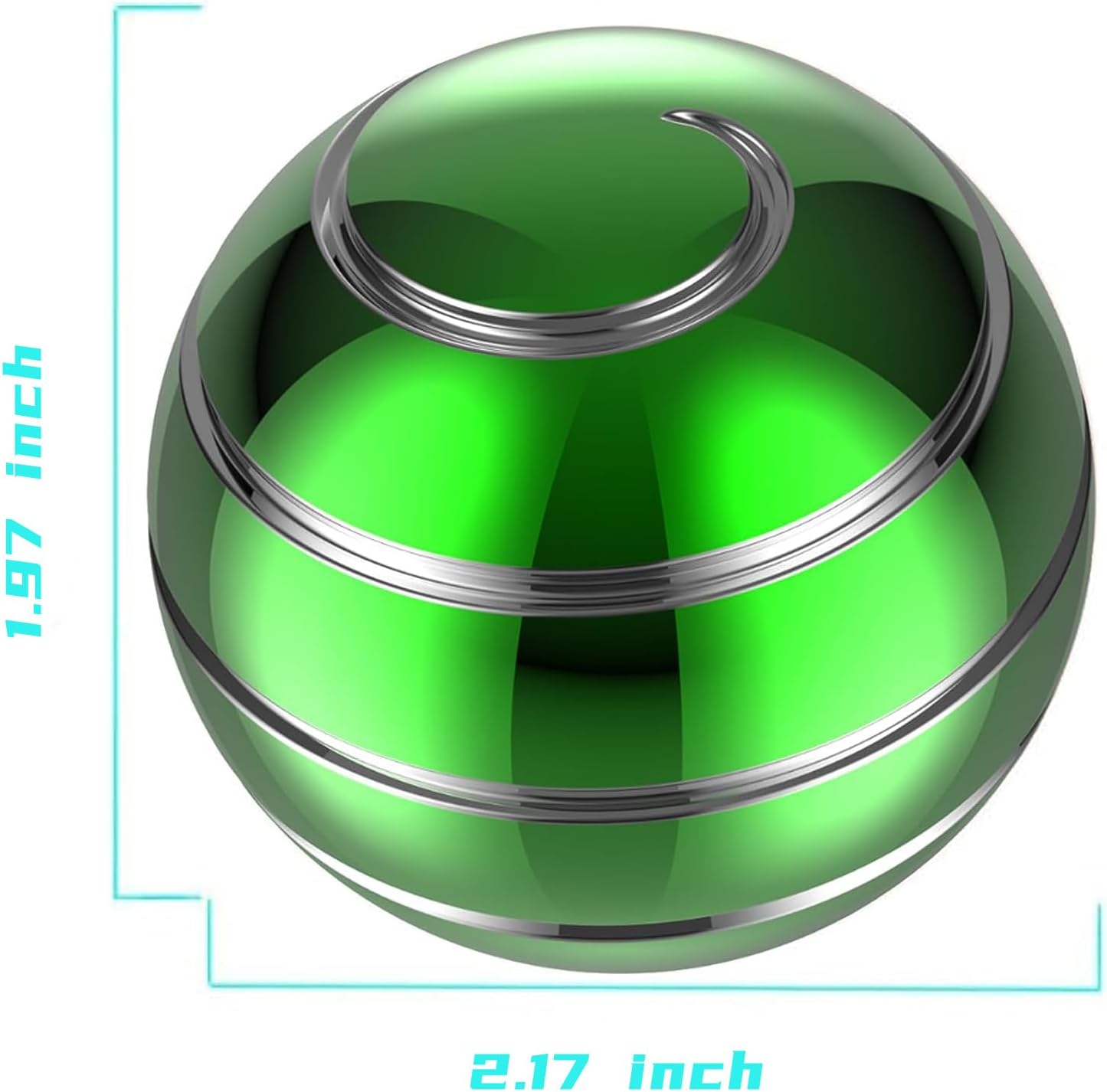 Desk Toys, 2.17'' Kinetic Spinning Ball for Adults, Kinetic Fidget Desk Toys for Party Favors, Christmas Stocking Stuffers, Easter Basket (55MM, Green A)