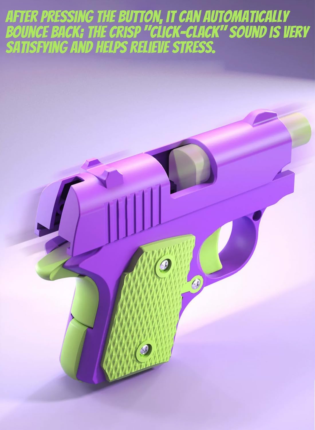 Fidget Gun Toy, Fidget Blaster Gun 1911 Titan Stress Shot ADHD Gun, 3D Printed Stress Anxiety Relief Pistol Toys