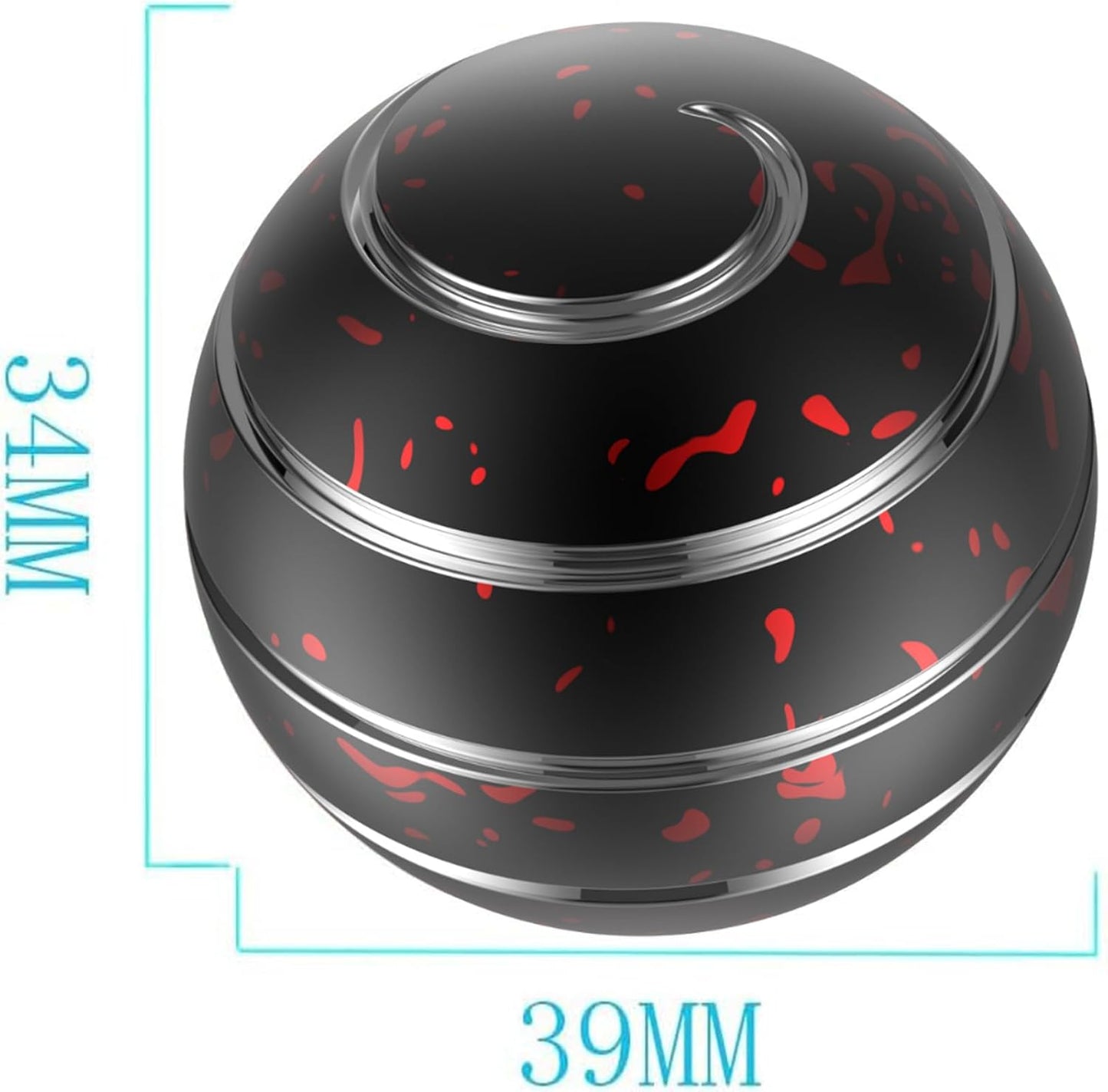 Kinetic Desk Toys, 1.54'' Kinetic Spinning Desk Toys for Kids Adults, Fidget Toys for Party Favors, Christmas Stocking Stuffers, Easter Basket (Black Red)