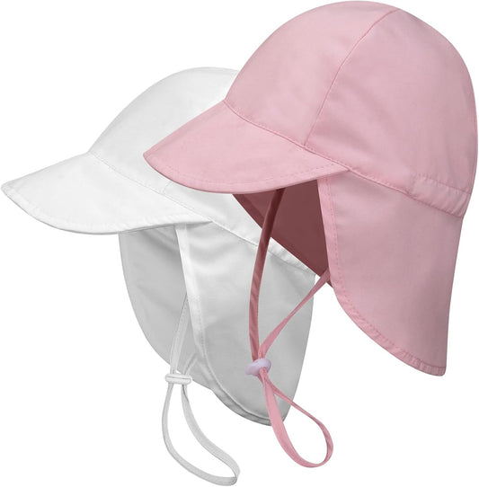 2 Pack Baby Sun Hats UPF 50+ Toddler Beach Hat for Girls Boys 0-4 Years