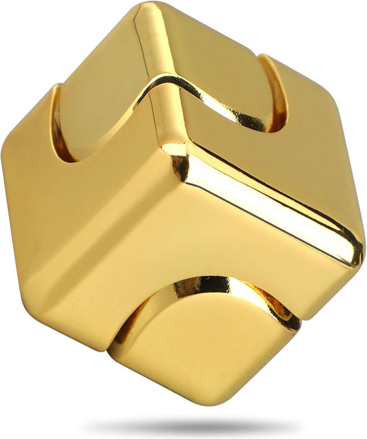 Gold Cube Fidget Spinner for Kids, Fidget Toy, Cool Hand Spinner Gift Toys Autism Sensory Toy Goodie Bags Pinata Filler,Treasure Box Christmas Stocking Stuffers, Deacortaion for Desk Home Office…