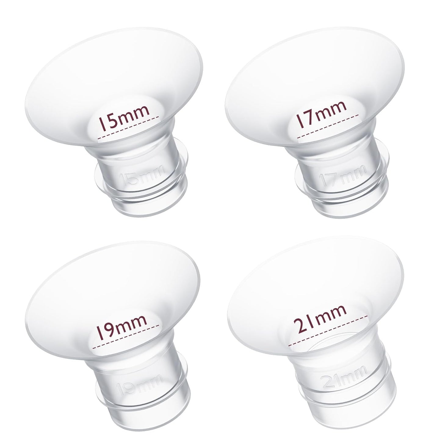 Momcozy Flange Insert 15/17/19/21mm Compatible with 24mm Flange/Shield of Most Pumps, Insert for Breast Pump Replacement Accessories, 4PCS