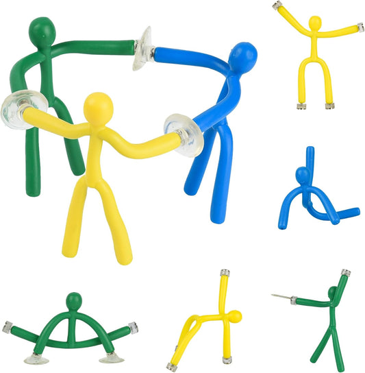 Funny Magnetic Men Toy Sets, Novelty Fidget Toys for Kids Adults, Colorful Shape-Changing Suction Cup Toys, Multipurpose Toys for Stress Relief, Travel, Office Desk , Fridge (Colorful)