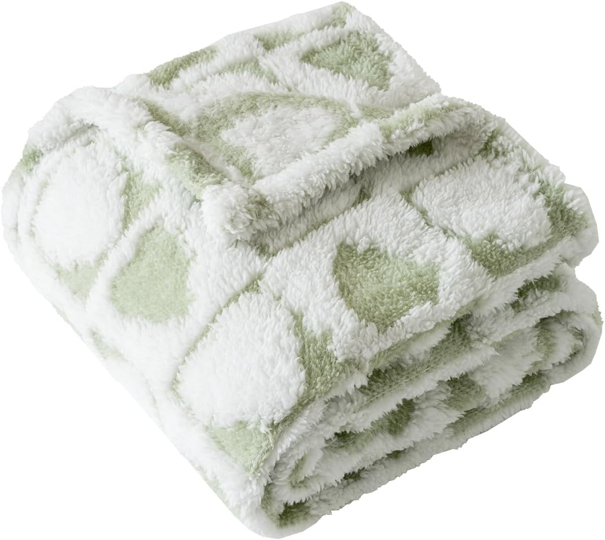 Fleece Baby Blanket for Boys 3D Checker Design, Warm Cozy and Fluffy Infant Newborn Toddler Small Receiving Blankets for Crib Stroller, 30x40 Inches,Green