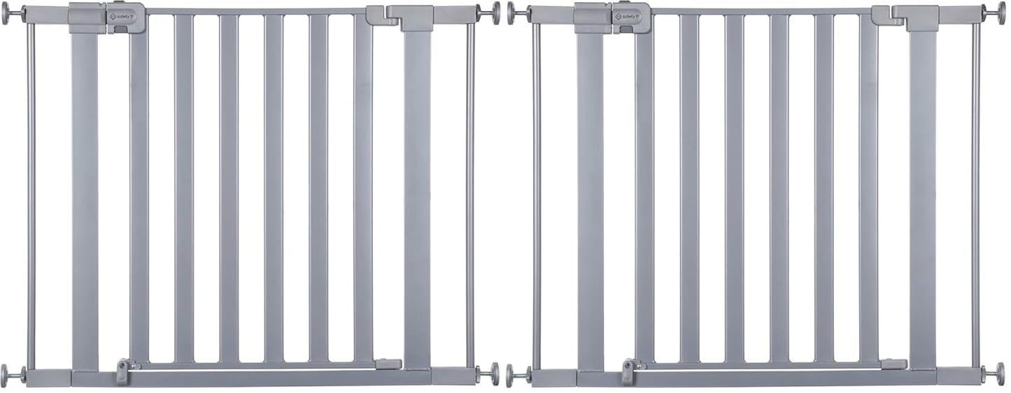 Safety 1st Walk Through Baby Gate with Door, Adjustable Pressure Mount Lift, Dog Gates, Fits 29"-38" Wide, 2-Pack, Silver