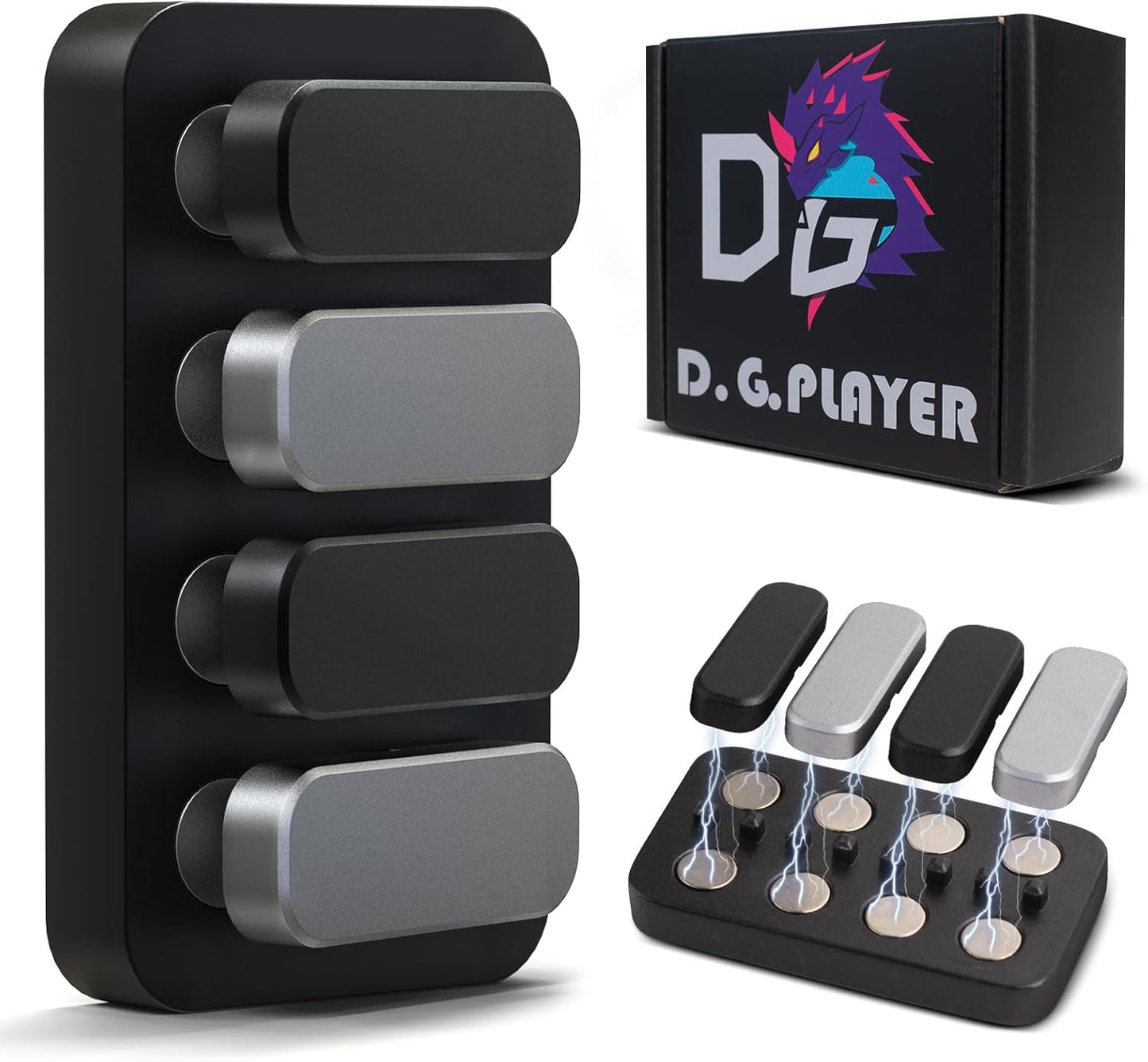 Piano Fidget Toys, Magnetic Metal Fidget Clicker EDC Fidget Slider for Adults, Help Stress Relief, Focused Concentration, Time Passing, ADHD Toys Exercise Fingers, Joints(Black Silver)