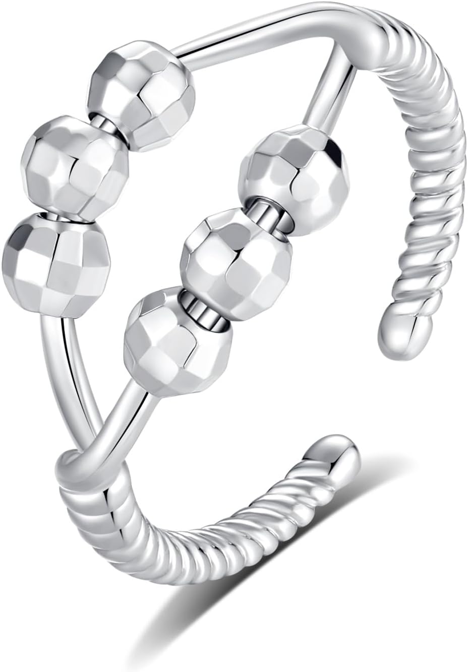 INFUSEU Funny Spinner Fidget Rings for Women Girls Anti Anxiety Stress Worry, Adjustable Size