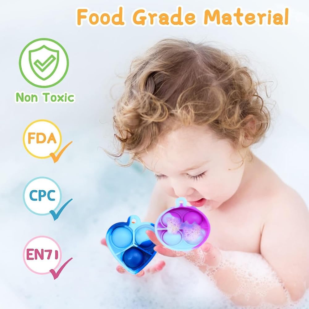 200pcs 1.5in Random Pop Bubble Fidget Sensory Toys, Pop Toy Bulk for Party Favor, Classroom Student Prizes Easter Basket Goodie Bag Stuffers Christmas Valentine Gift for Kid