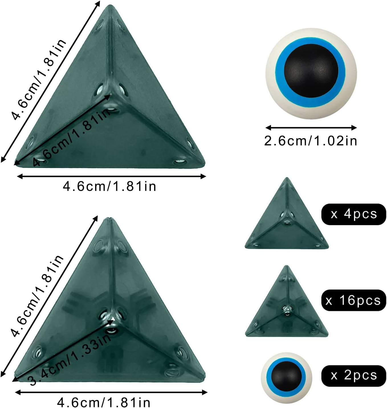 Magnetic Fidget Toys Desk Decor for Stress Relief, 22 Pcs Triangle Puzzle Magnet Fidget Balls Building Blocks for Teens & Adults, Girls, Boys (Dark Blue)