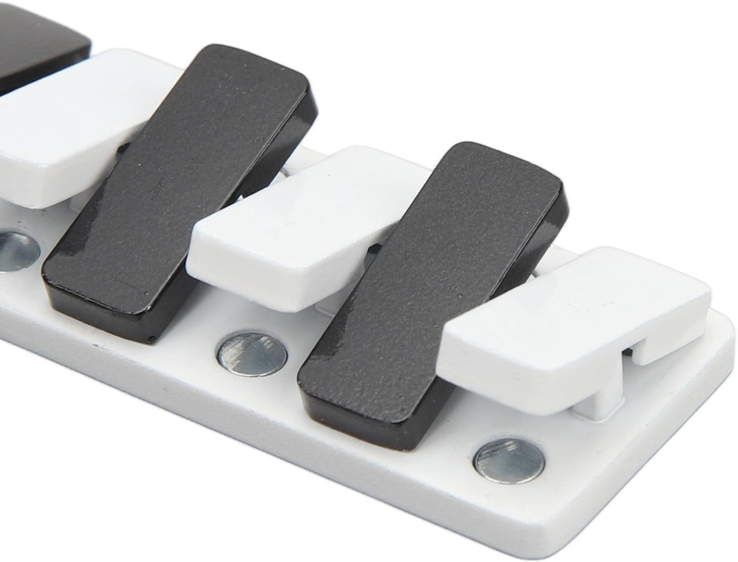 Piano Key Haptic Clicker Toy, Zinc Alloy Metal Poker Push Card Fidget Slider Toy, Compact Magnetic Metal Fidget Slider Toys (White)