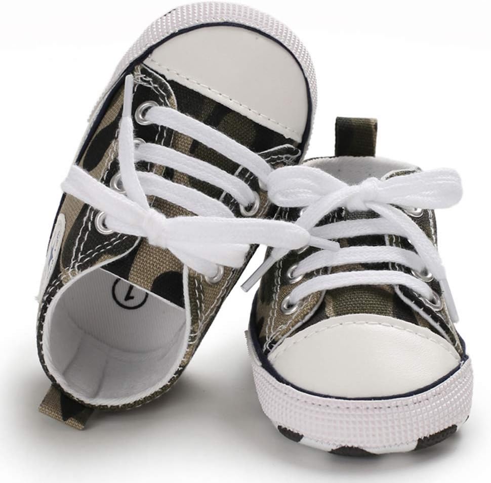 Unisex Baby Girls Boys Canvas High-top Shoes, Newborn Infant Anti-Slip Soft Sole Frist Walking Breathable Sneakers