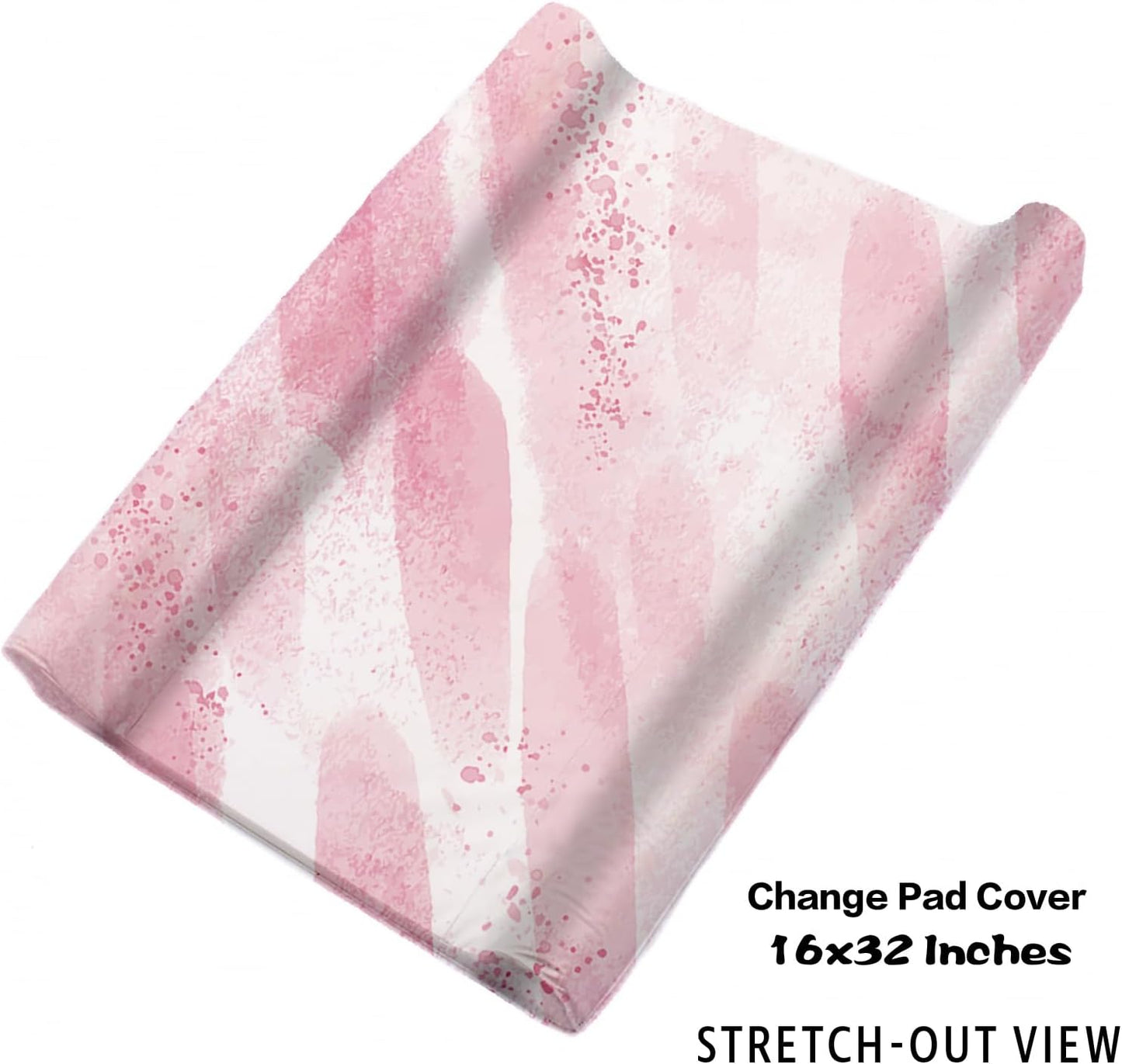 Personalized Baby Crib Bedding Set for Baby Girls, Pink Elephant Design Custom Name Baby Crib Sets 5-Pcs, Toddler Double Layer Blanket Fitted Sheets Changing Pad Cover Rug Wall Art Set