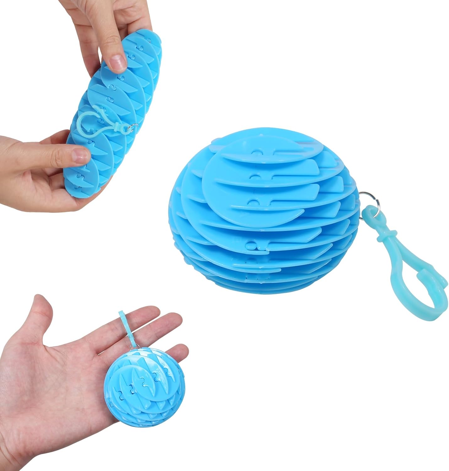 Hanging Decoration Style Elastic Worm Fidget Toy, Stretch and Squeeze Fidget Worm Sensory Toys for Kids,Gifts Stress and Anxiety Relief Calming Fidgets Desk Toys for Adults,Exercise Wrist (Blue)