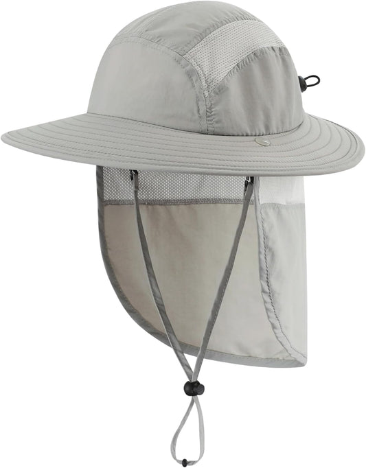 Home Prefer UPF 50+ Boys Sun Hat with Neck Flap Wide Brim Summer Beach Bucket Hat for Boys Girls Toddler Kids Safari Hat