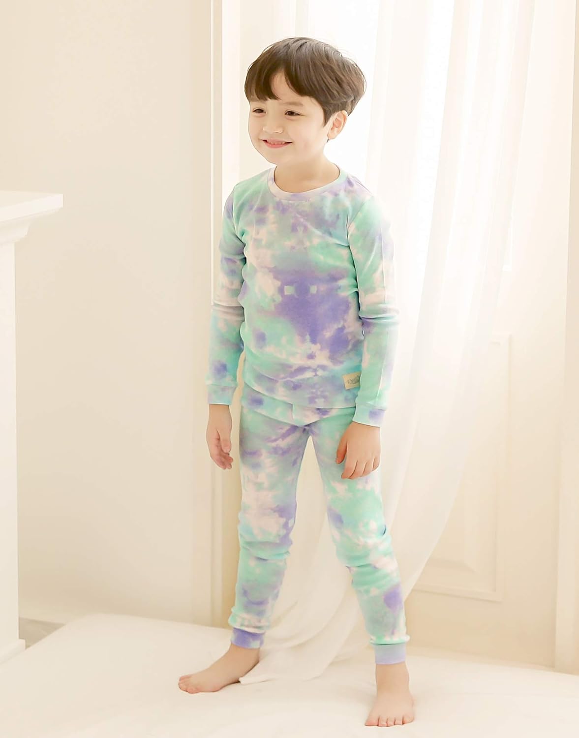 VAENAIT BABY 12M-12Y Toddler Kids Boys Girls 100% Cotton Marbling Tiedye Sung Fit Sleepwear Pajamas 2pcs Pjs Set