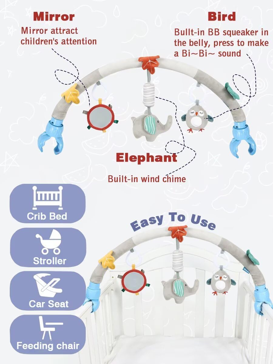 Pau1Hami1ton Baby Stroller Arch Toys, Car Seat Toys,Baby Gifts.S-19(Elephant)