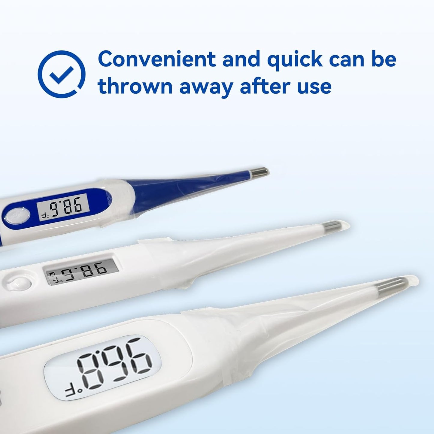 Berrcom Disposable Digital Thermometers Probe Covers Set of 100 Oral Rectal Thermometer Probe Cover Universal Thermometers Sleeves for Adult and Kids