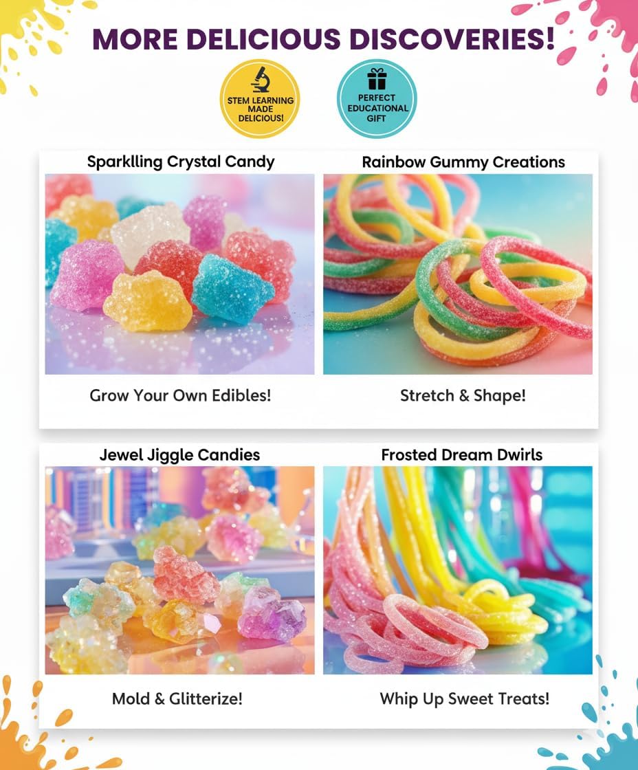 Playz Edible Candy Making Science Kit for Kids Ages 8-12 Years Old - Food Science Chemistry Kid Science Kit with 40 Experiments to Make Your Own Chocolates, Educational Science Kits for Boy & Girls