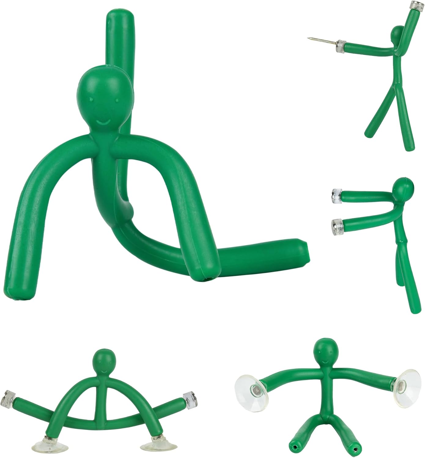 Funny Magnetic Men Toy Sets, Novelty Fidget Toys for Kids Adults, Colorful Shape-Changing Suction Cup Toys, Multipurpose Toys for Stress Relief, Travel, Office Desk, Fridge (Green)