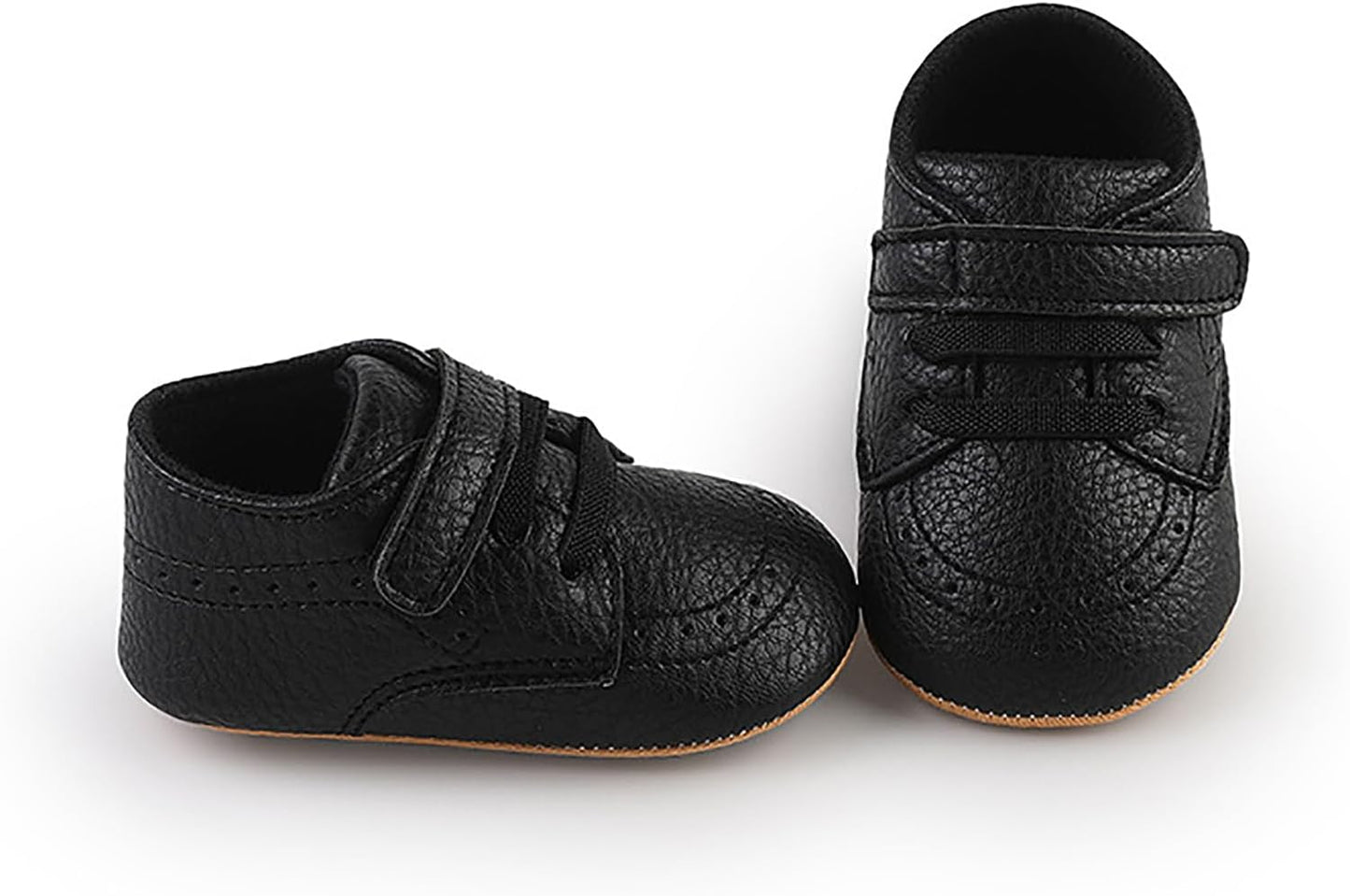 SOFMUO Baby Boys Girls High Top Ankle PU Leather Sneakers Soft Rubber Sole Infant Moccasins Newborn Oxford Loafers Anti-Slip Toddler Wedding Uniform Dress Shoes