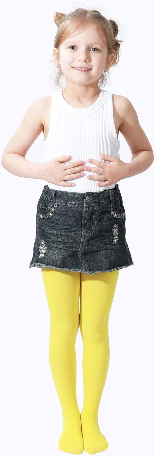 EVERSWE 3 Pairs Pack Girls Microfiber Tights Multiple Colors