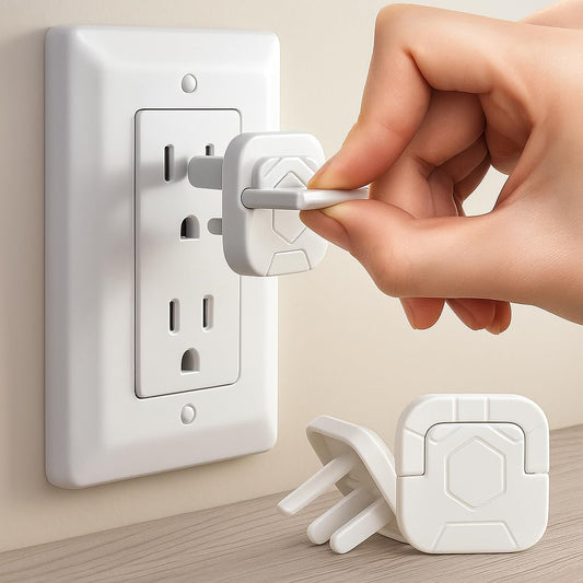 Outlet Covers Baby Proofing with Pull Handle - Plug Covers Baby Proofing- White Baby Proof Outlet Covers 3 Prong Child Proof Outlet Cover (White, 10 Count)