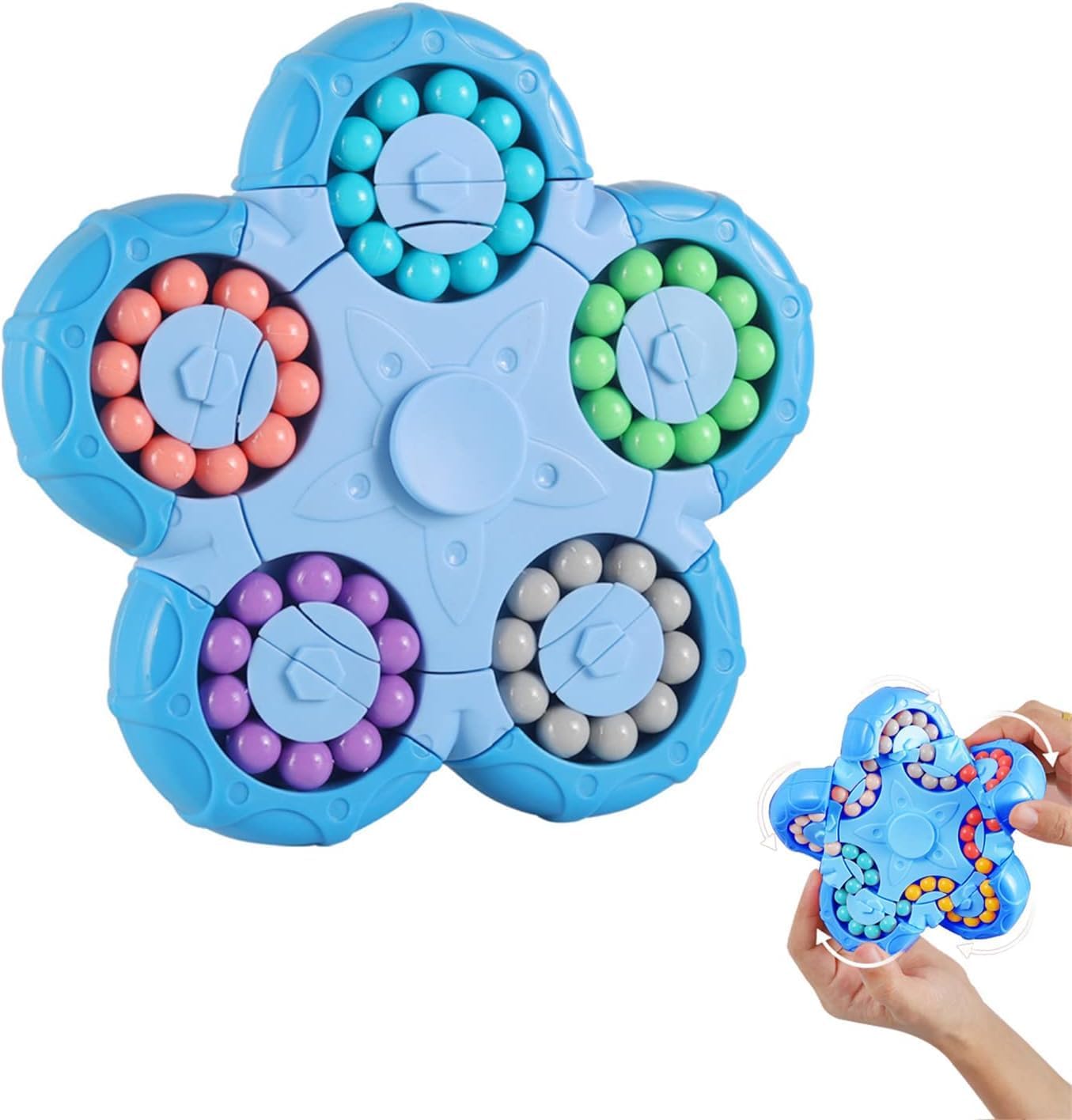 YUDANSI Magic Bean Puzzle Toy, Rotating Magic Bean Fidget Toys 2-in-1, Magic Ball Brain Teaser STEM Game, Gift for Kids Boys Girls Age 3+, 5-7, 8-12, Teen, Adult for Holiday Birthday Graduation Gifts