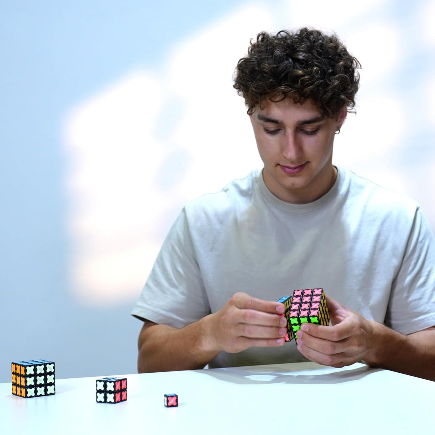 TOSY Magnet Cube 2x2 - 8 Blocks, 2 in 1 Toy: 2x2x2 Puzzle Cube and Customizable Infinity Cube, Glowing, UV Flashlight, Fidget/STEM/STEAM Magnet Tiles Birthday Gift for Kids/Teens/Adults, 2-Pack