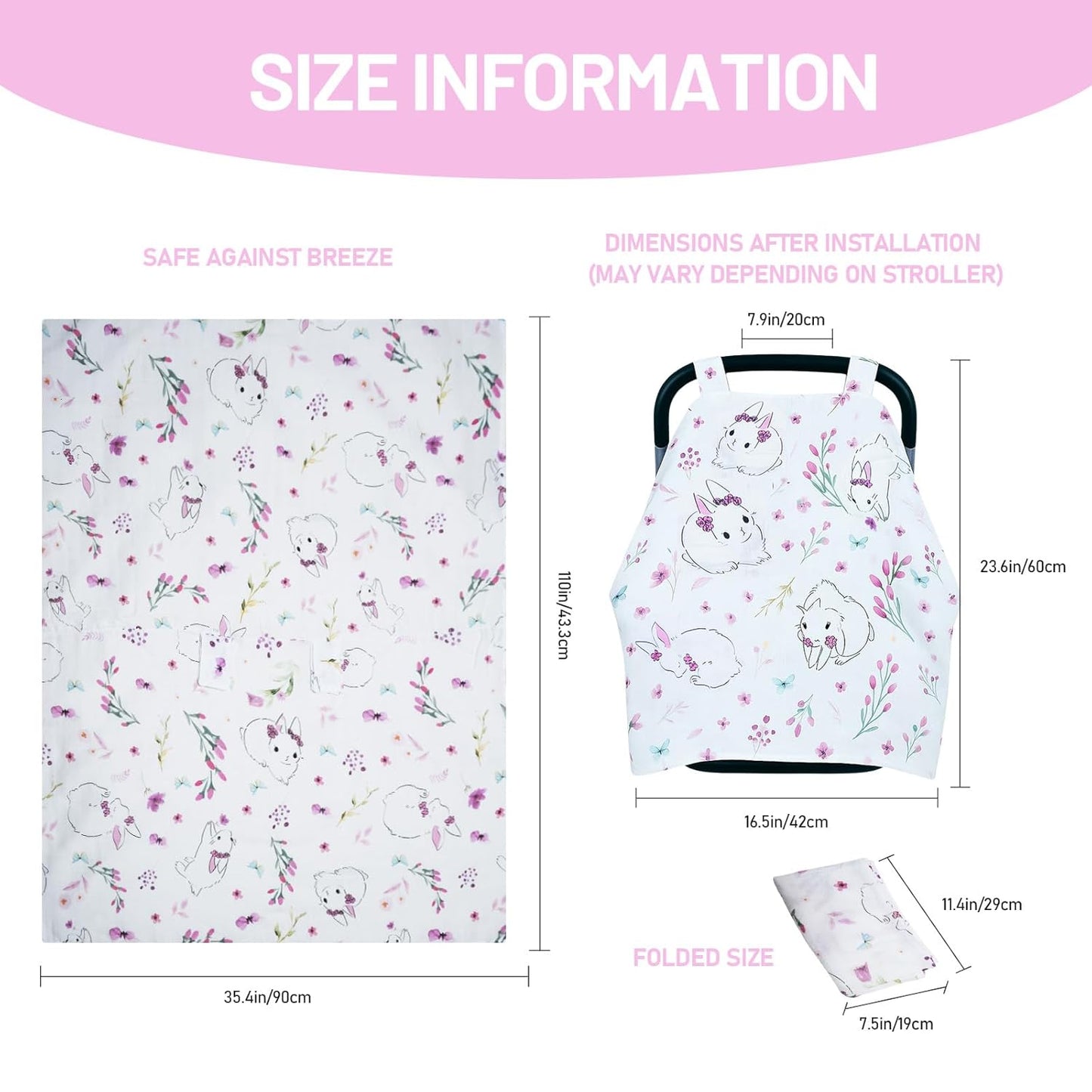 80S Muslin Car Seat Cover for Babies - Soft & Breathable Infant Carrier Canopy, Lightweight Sunshade for Summer, Universal Fit for Baby Boys & Girls