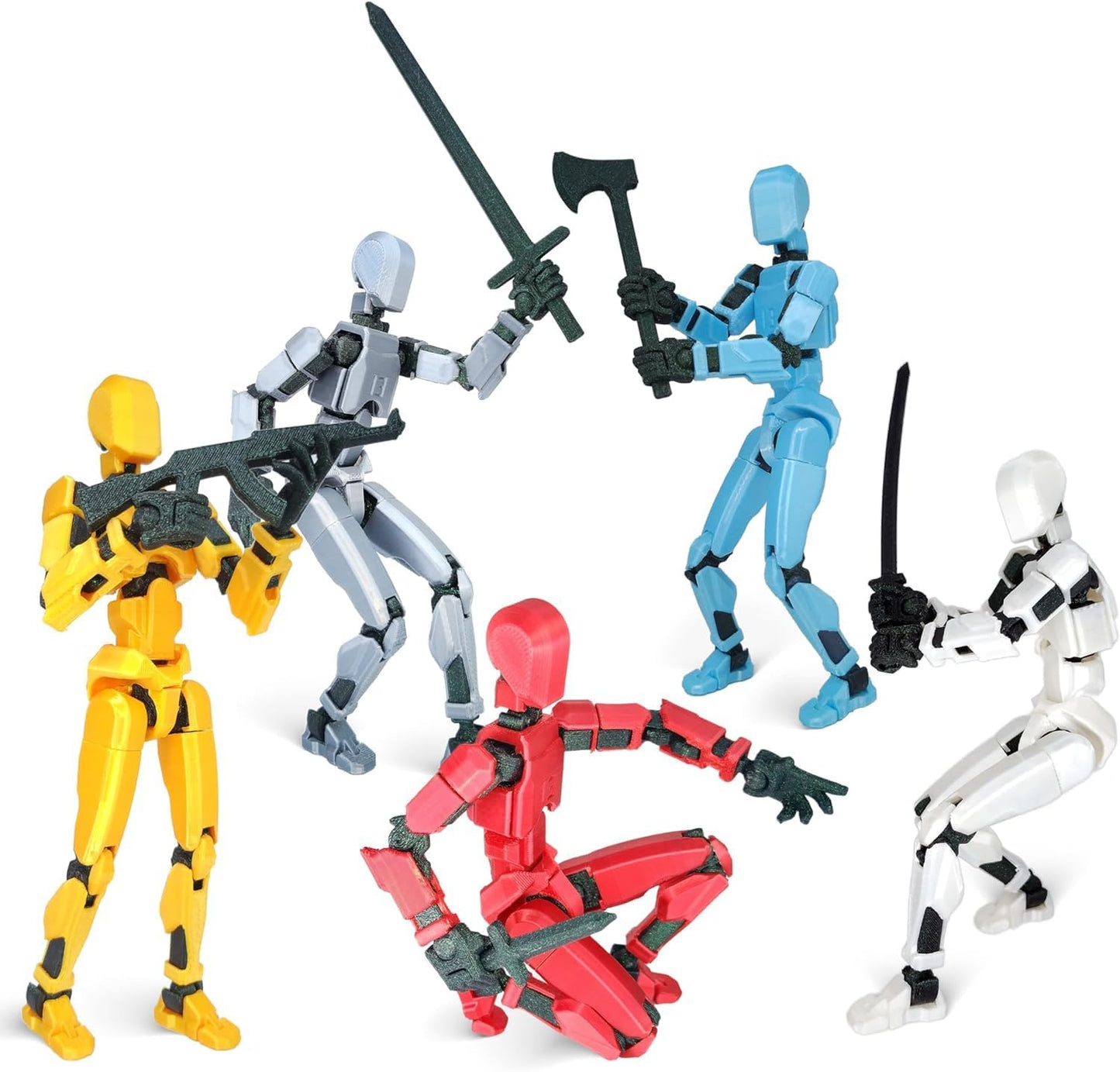 Titan 13 Action Figure, T13 Action Figures 3D Printed Multi-Jointed Movable, Nova 13 Action Figure Lucky 13 Action Figure Dummy 13 Action Figure, Game Gifts Valentines Gifts (Orange)