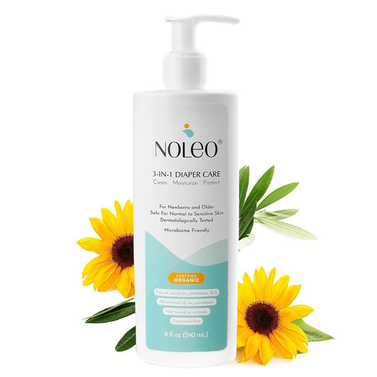 3-in-1 Diaper Care - Baby Cream, Cleanser & Baby Lotion Organic - Diaper Rash Cream - Baby Diaper Rash Ointment - Baby Care Products - Diaper Cream to Clean, Moisturize & Protect Baby Skin, 8 oz