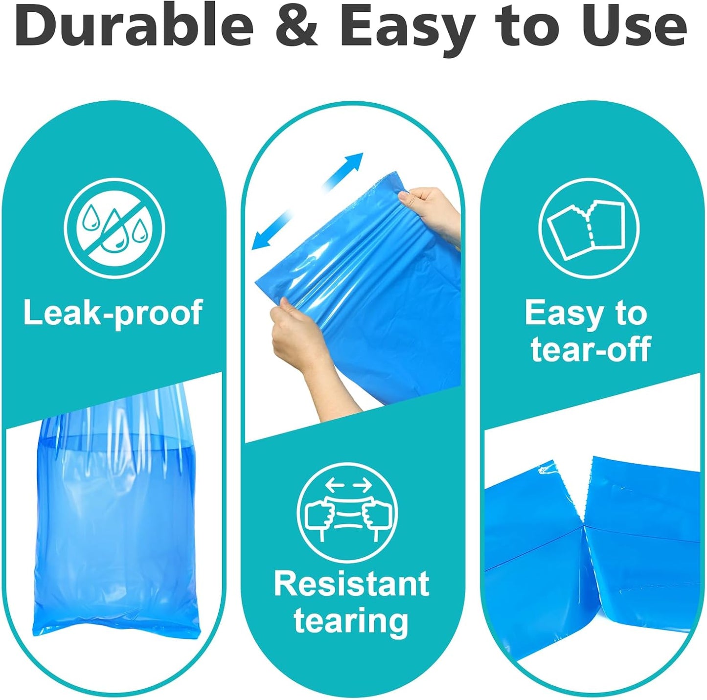Refills Compatible with Diaper Genie Easy Roll Signature & Platinum Diaper Pail,5-Pack (150 Bags) for 7000 Newborn Diapers,7-Layer Powerful Odor Control.Extra Thickness,Durable & No Tear